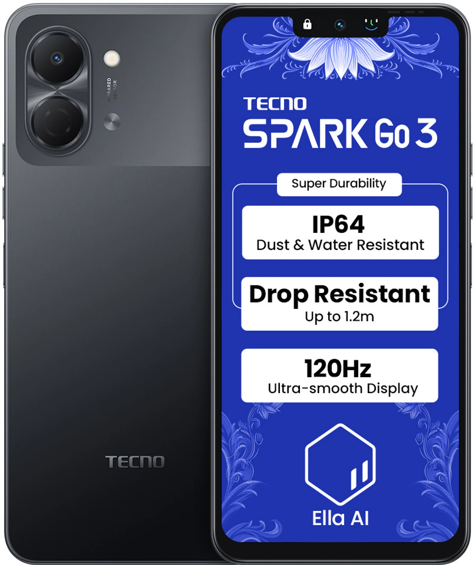 Tecno Spark Go 3 (Ink Black, 64 GB) (4 GB RAM)